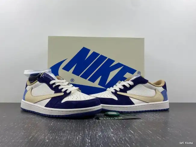 1st Kicks SCOTT DM7866-808 X TRAVIS CUSTOM AIR 1 JORDAN 0615